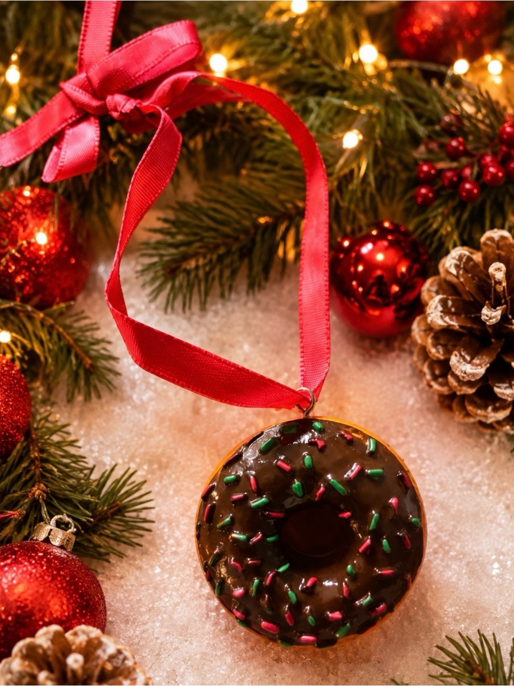 New Dunkin' Donuts 2012 Collectible Chocolate Frosted Donut Ornament